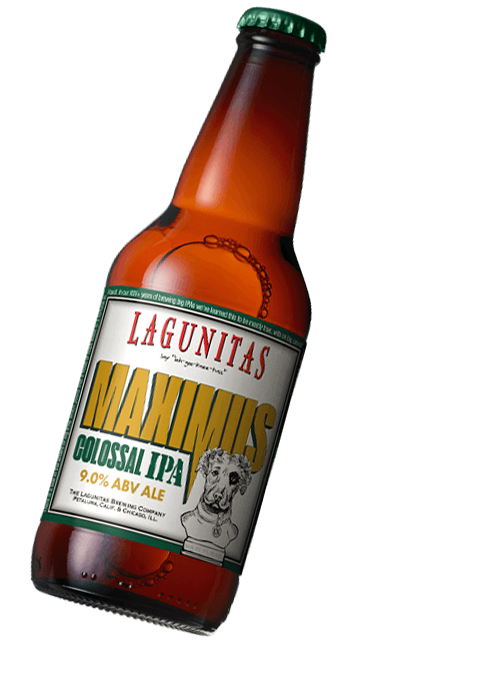Lagunitas Brewing Company Maximus Colossal IPA 12oz bottle sideways