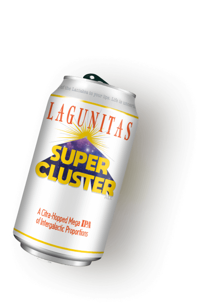 Lagunitas Brewing Company Super Cluster Citra-Hopped Mega IPA 12oz can sideways