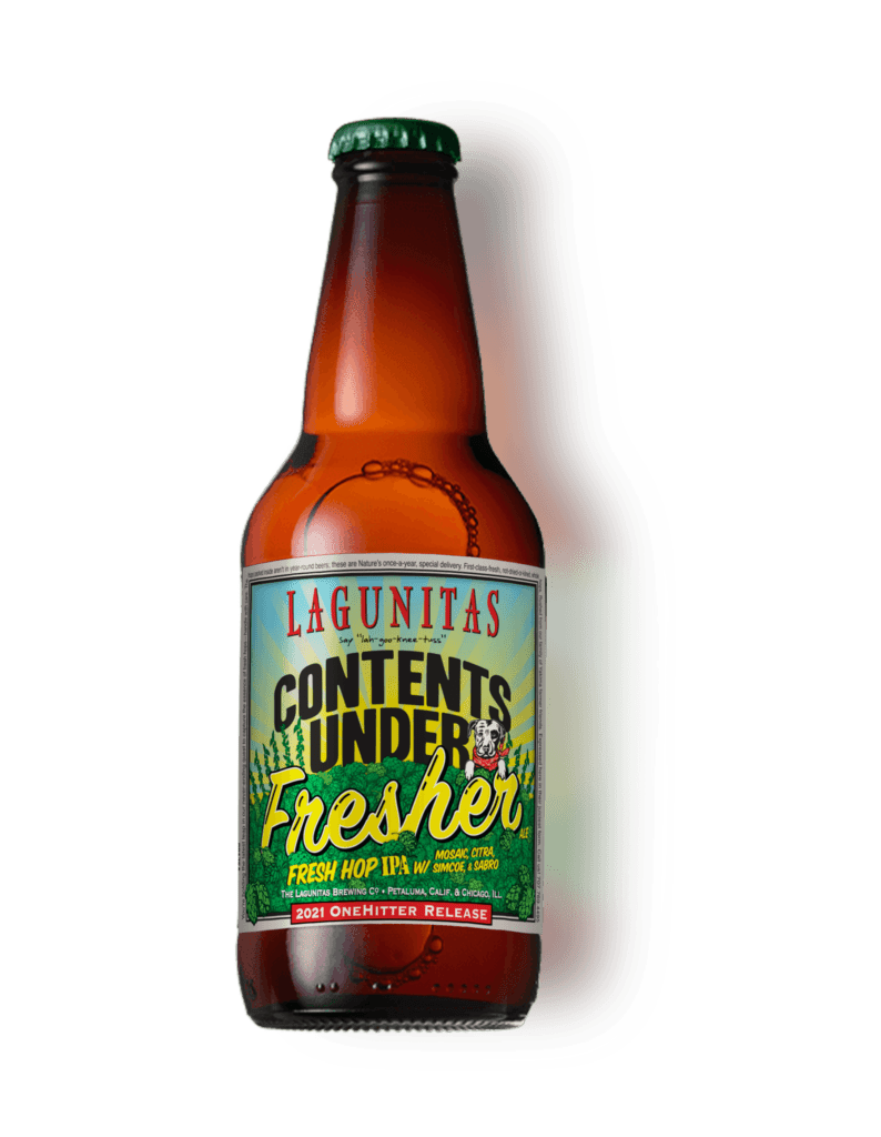Lagunitas Brewing Company Conents Under Fresher 12oz bottle upright